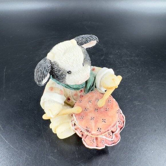 Marys Moo Moos Resin Figurine Enesco 1994 Little Drumherd Boy Whimsical Figure - Picture 12 of 14